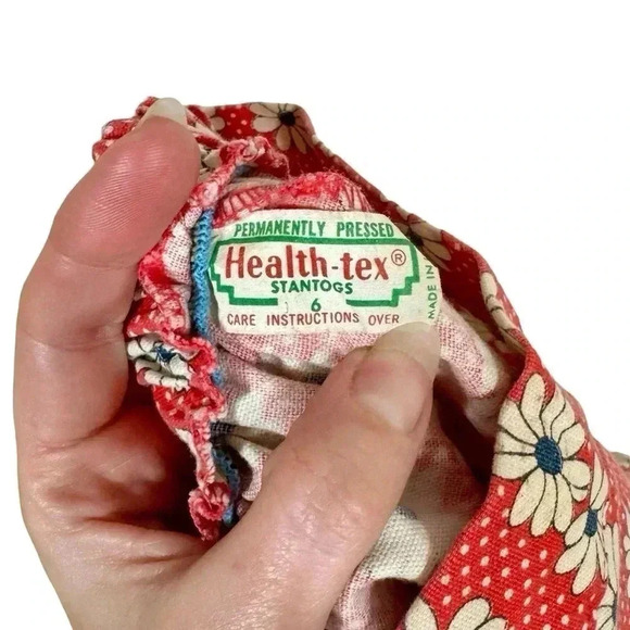 True Vintage 70s 2Pc:Luv It High Waist Bell Bottom Jeans+Health-tex Daisy Shorts - Picture 10 of 10